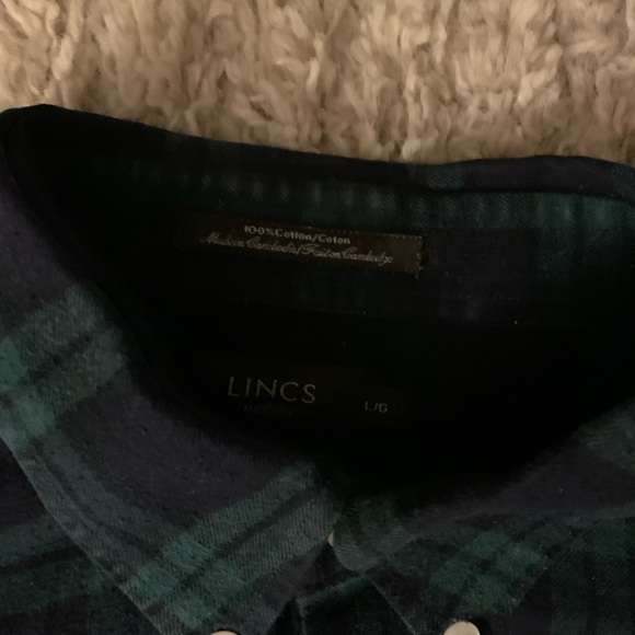 Lincs Casual Plaid Button Down US L - Picture 3 of 3